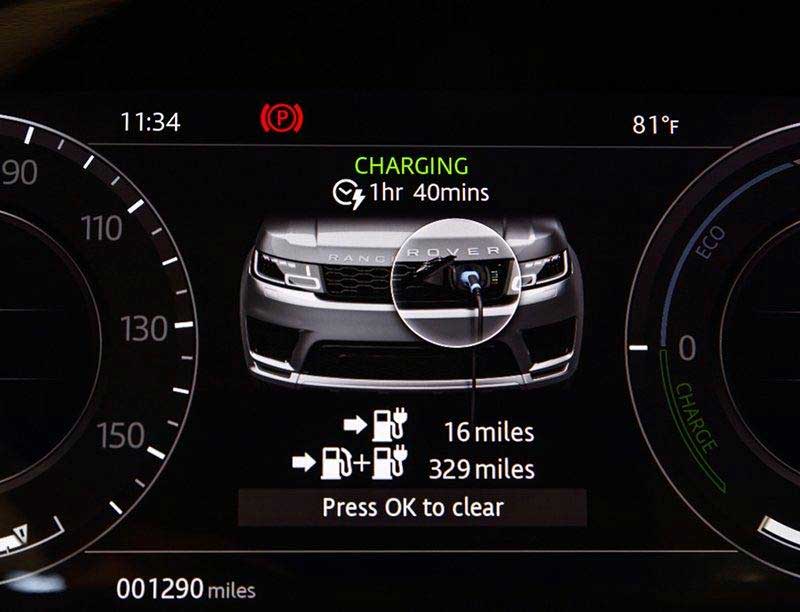 Range Rover Sport plug-in hybrid dash